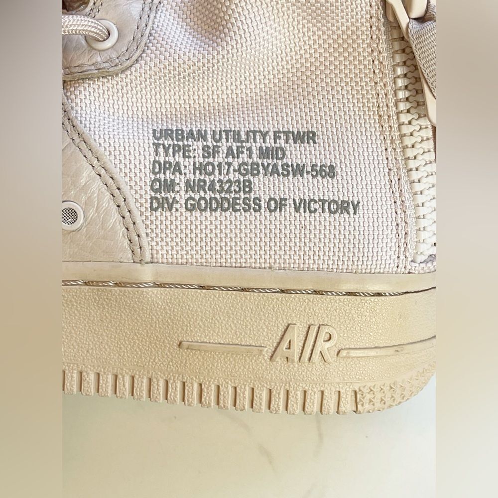 Nike Air Force AF1 pale pink hightop military sneaker shoes size 4.5Y - Picture 12 of 17